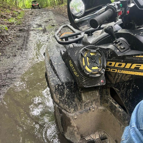 Photo of 2016 to 2025 Yamaha Kodiak 700 Fender Speaker Housings Only by Knight ATV - Premium Audio for UTVs / Side by Sides