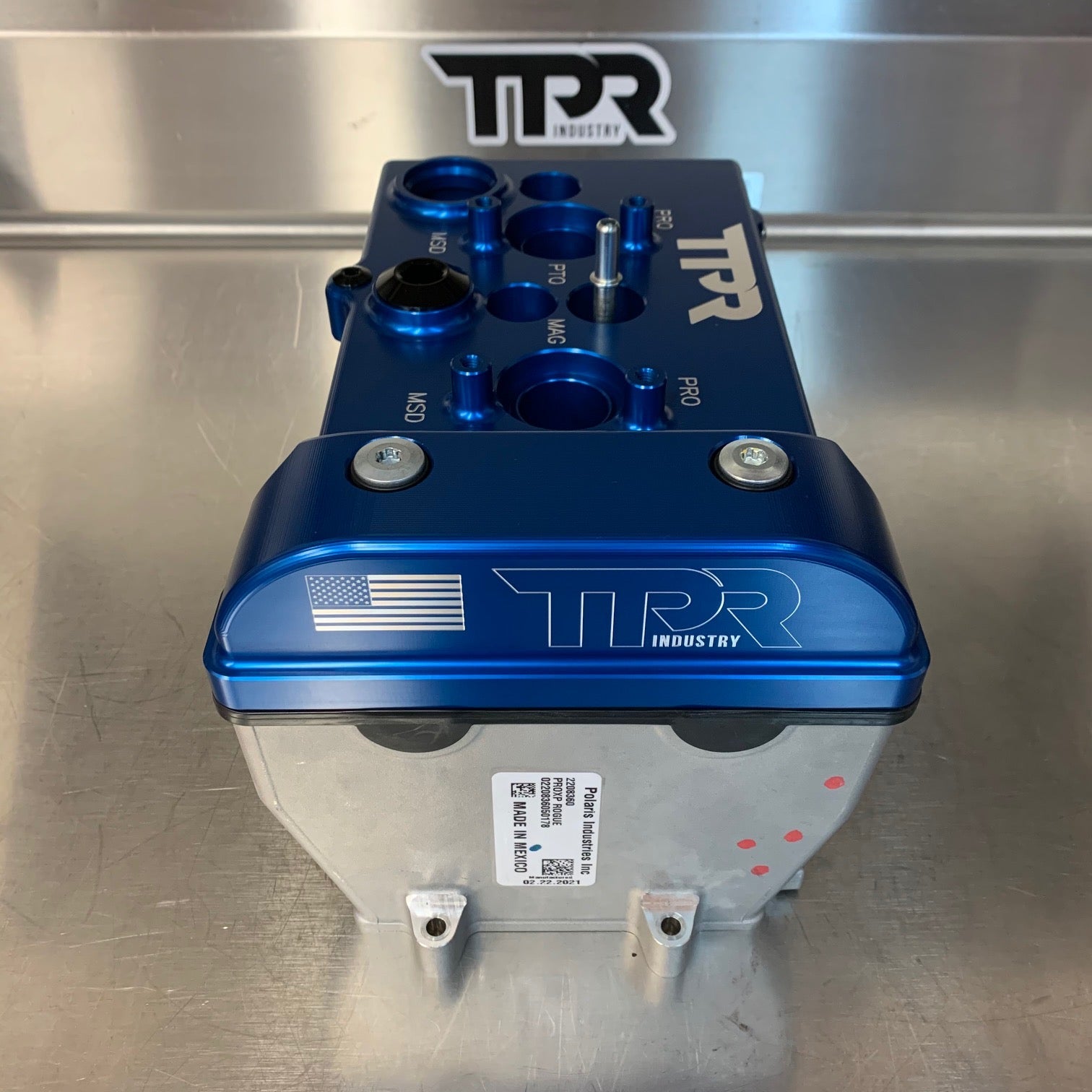 Photo of TPR016 - BLUE Billet Valve Cover - Turbo R / Pro XP by TPR Industry - Premium for UTVs / Side by Sides