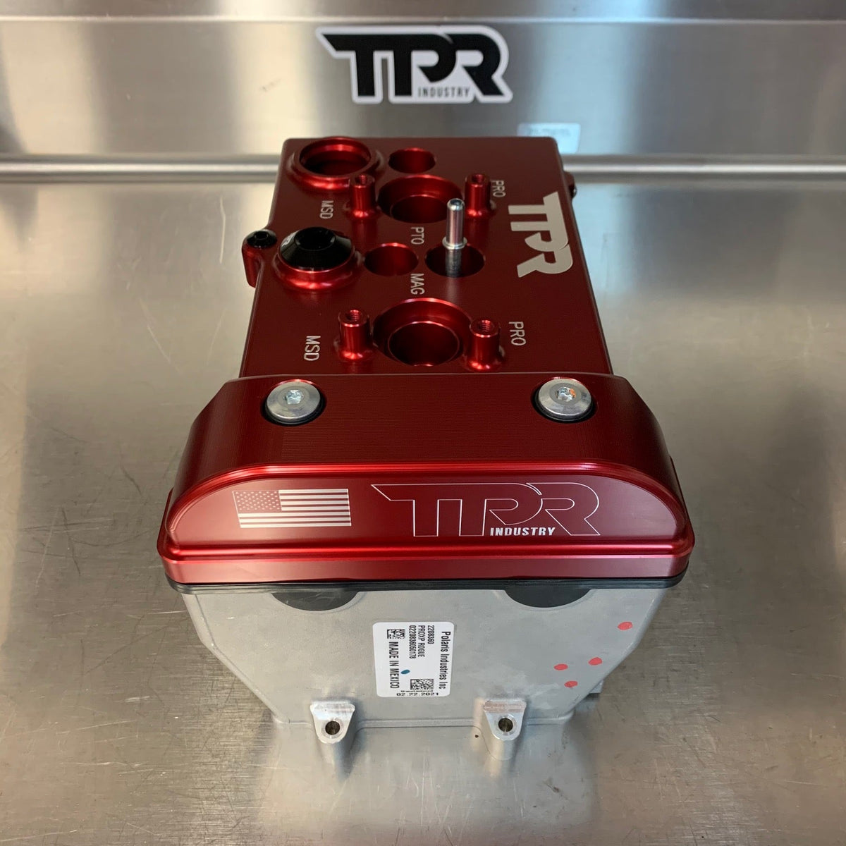 TPR016 - RED Billet Valve Cover for Polaris RZR Turbo R / Pro XP