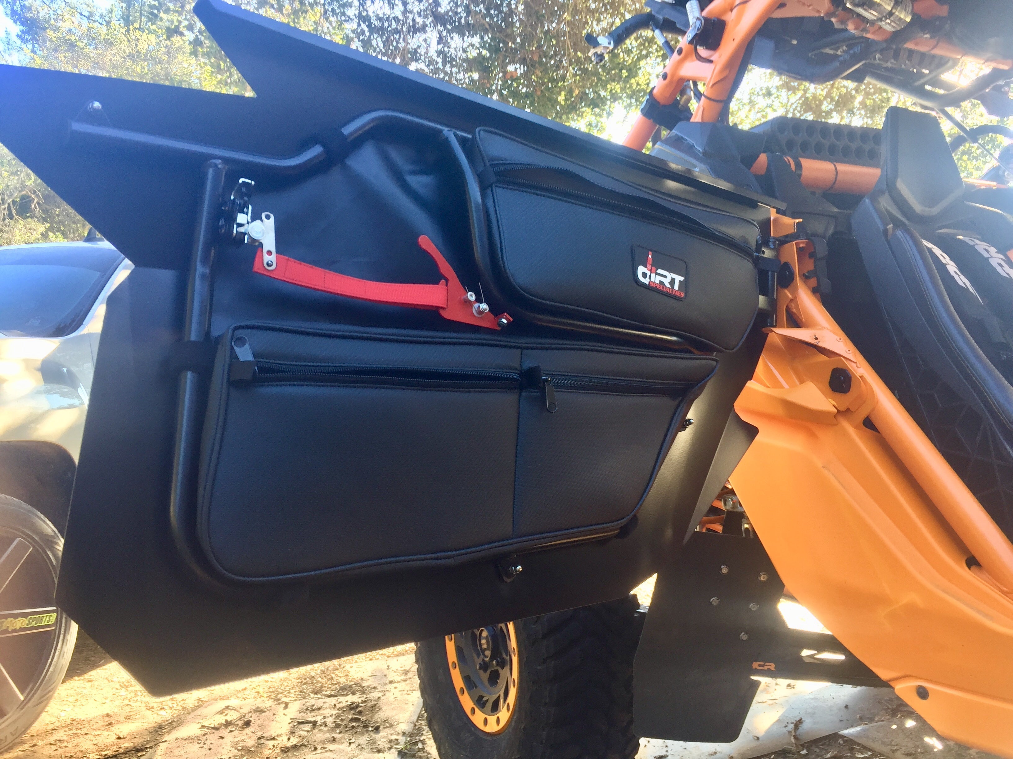 Photo of CANAM X3 FLAT TOP DOOR BAGS (#DS-4206-BAG) by Dirt Specialties - Premium Door Bags & Door Accessories for UTVs / Side by Sides