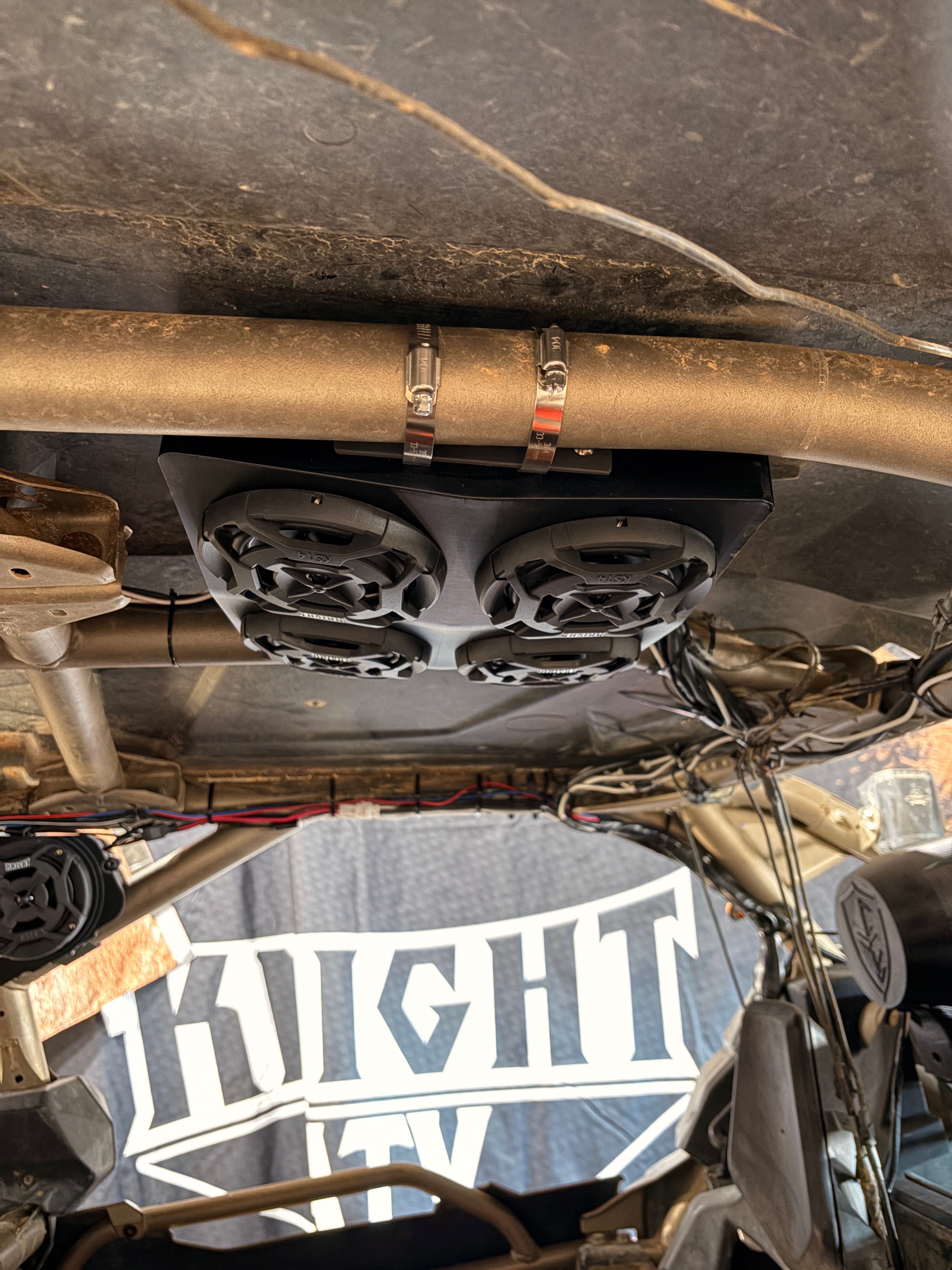 Photo of Can-Am Maverick Roof Speaker Pods – Quad 4" Sound System by Knight ATV - Premium Power Sports for UTVs / Side by Sides