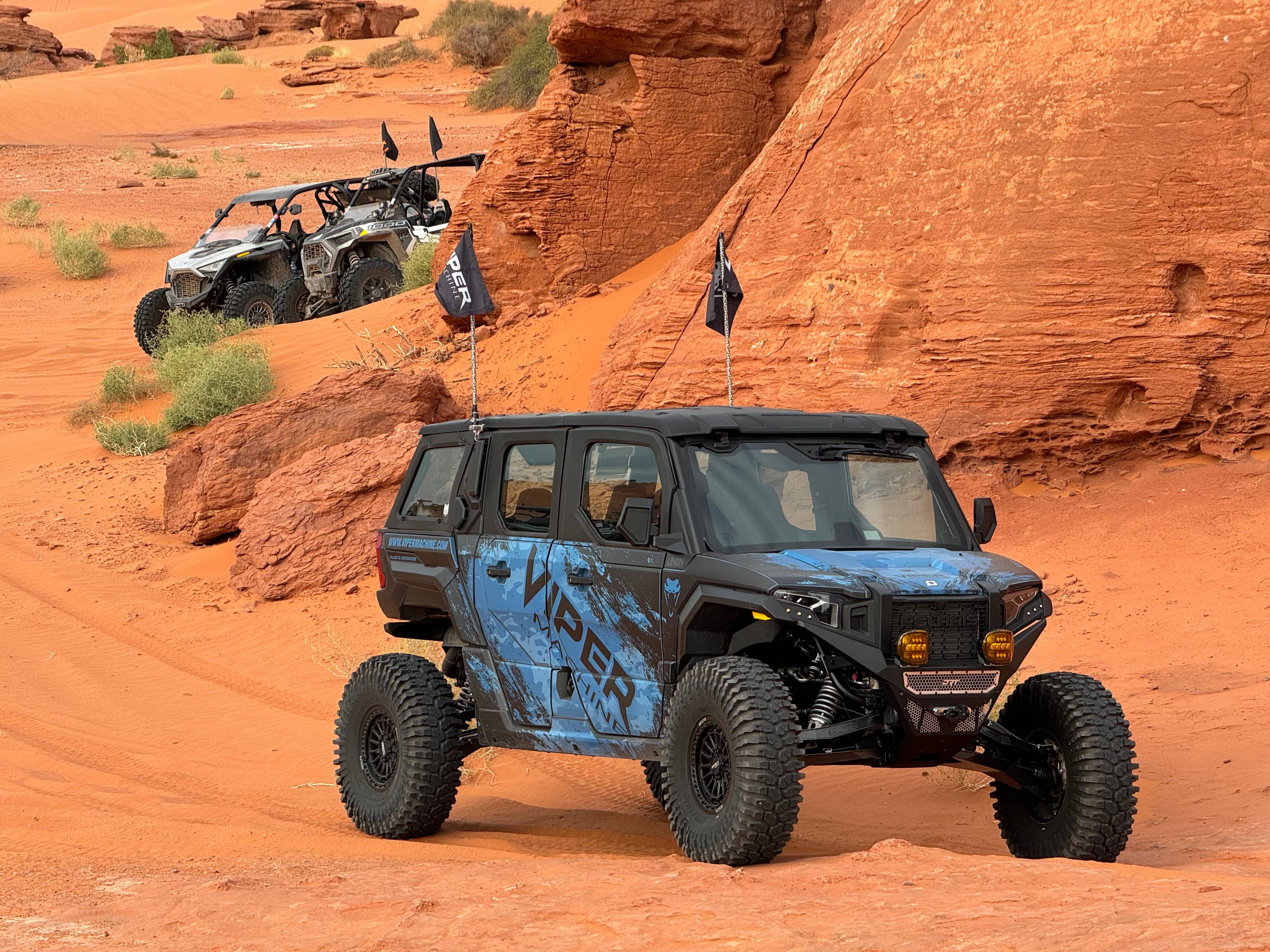 Photo of Polaris Xpedition Billet Whip Mounts / Pair by Viper Machine - Premium for UTVs / Side by Sides