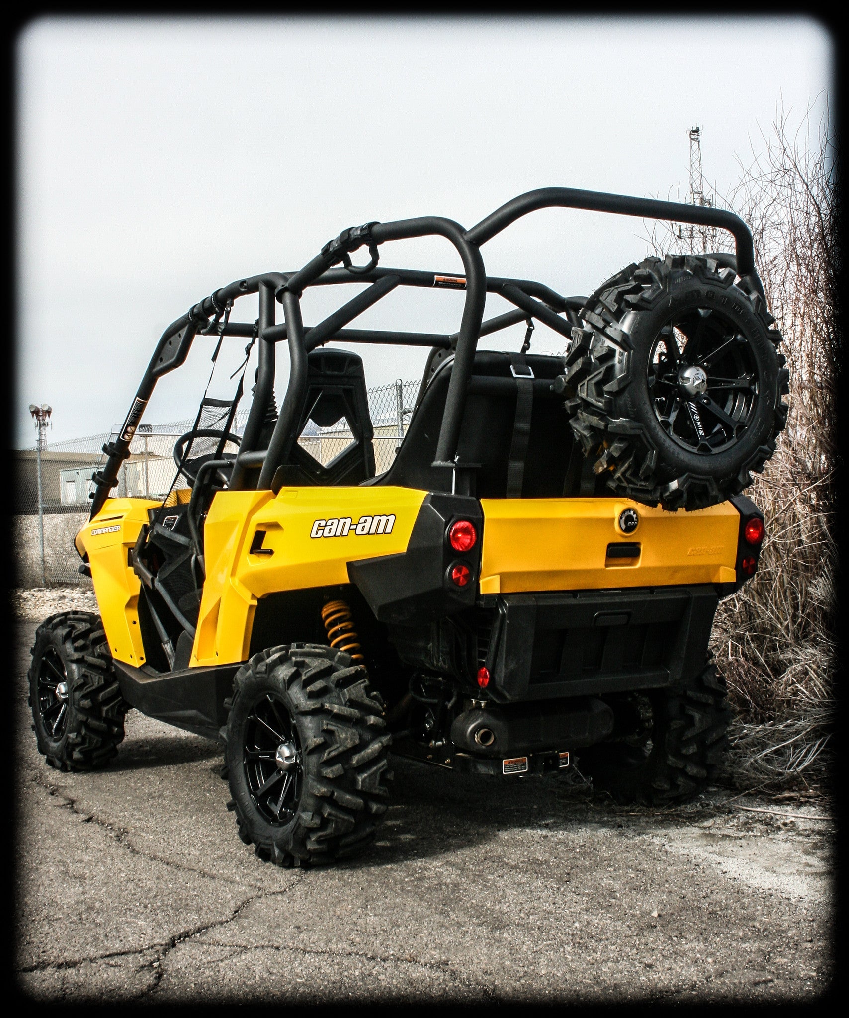 Photo of Commander Spare Tire Rack (2014-2024) by UTV Mountain Accessories - Premium Spare Tire Mounts for UTVs / Side by Sides