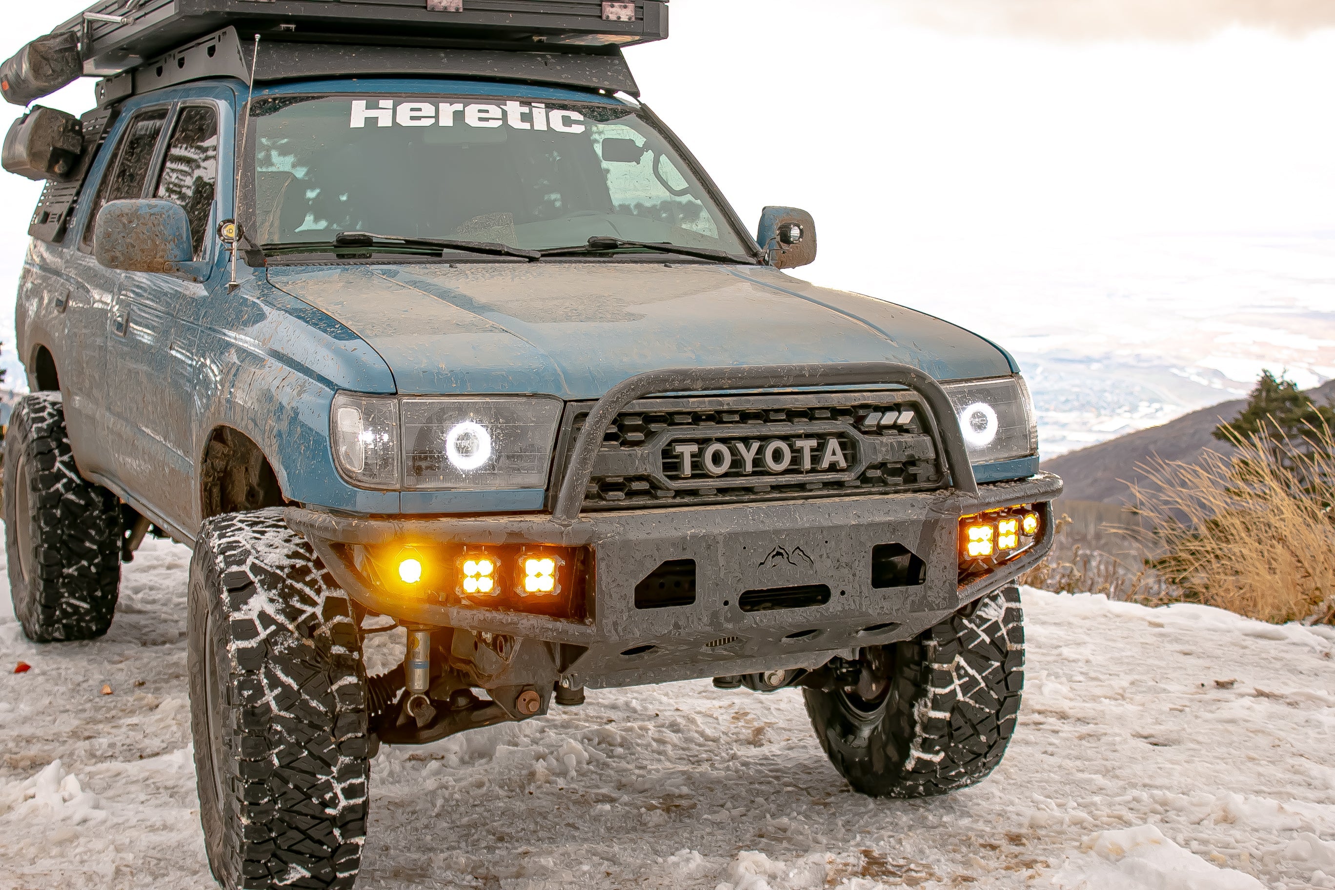 Photo of BA-1R Amber LED Pod Light Pair Pack by Heretic Studio Dealer Portal - Premium Light Bar for UTVs / Side by Sides