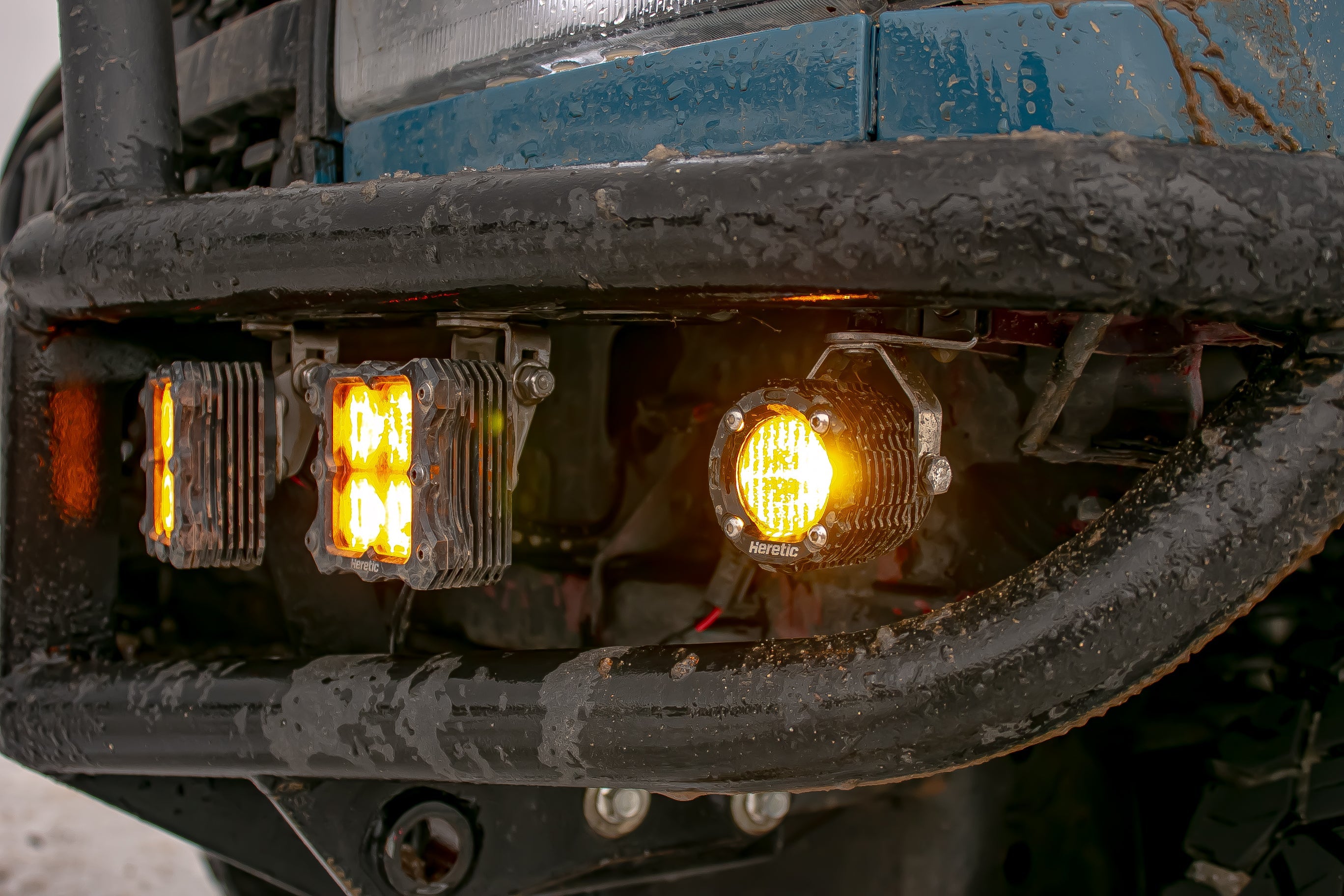 Photo of BA-1R Amber LED Pod Light by Heretic Studio Dealer Portal - Premium Light Bar for UTVs / Side by Sides