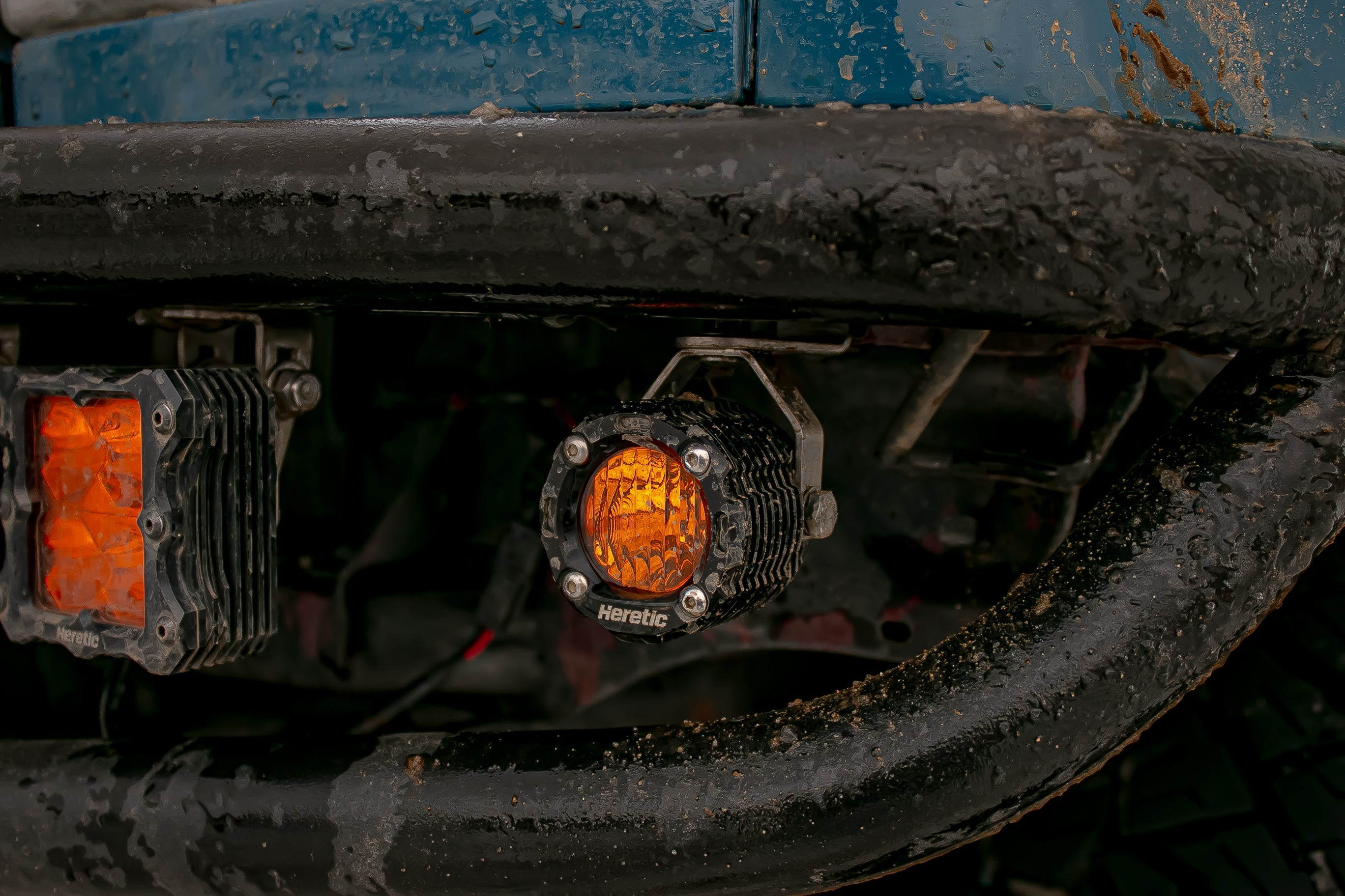 Photo of BA-1R Amber LED Pod Light Pair Pack by Heretic Studio Dealer Portal - Premium Light Bar for UTVs / Side by Sides