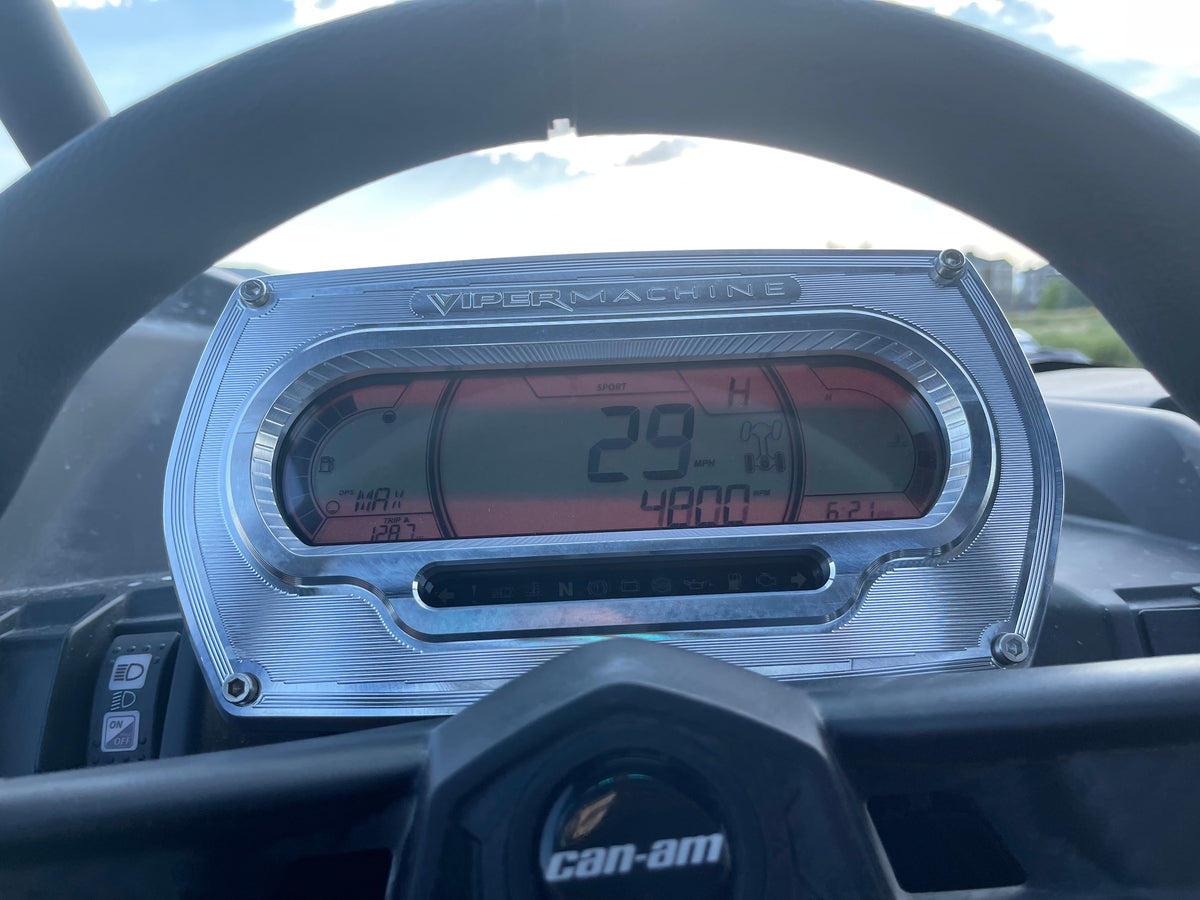 Photo of Can-Am X3 2021 Billet Gauge Bezel by Viper Machine - Premium for UTVs / Side by Sides