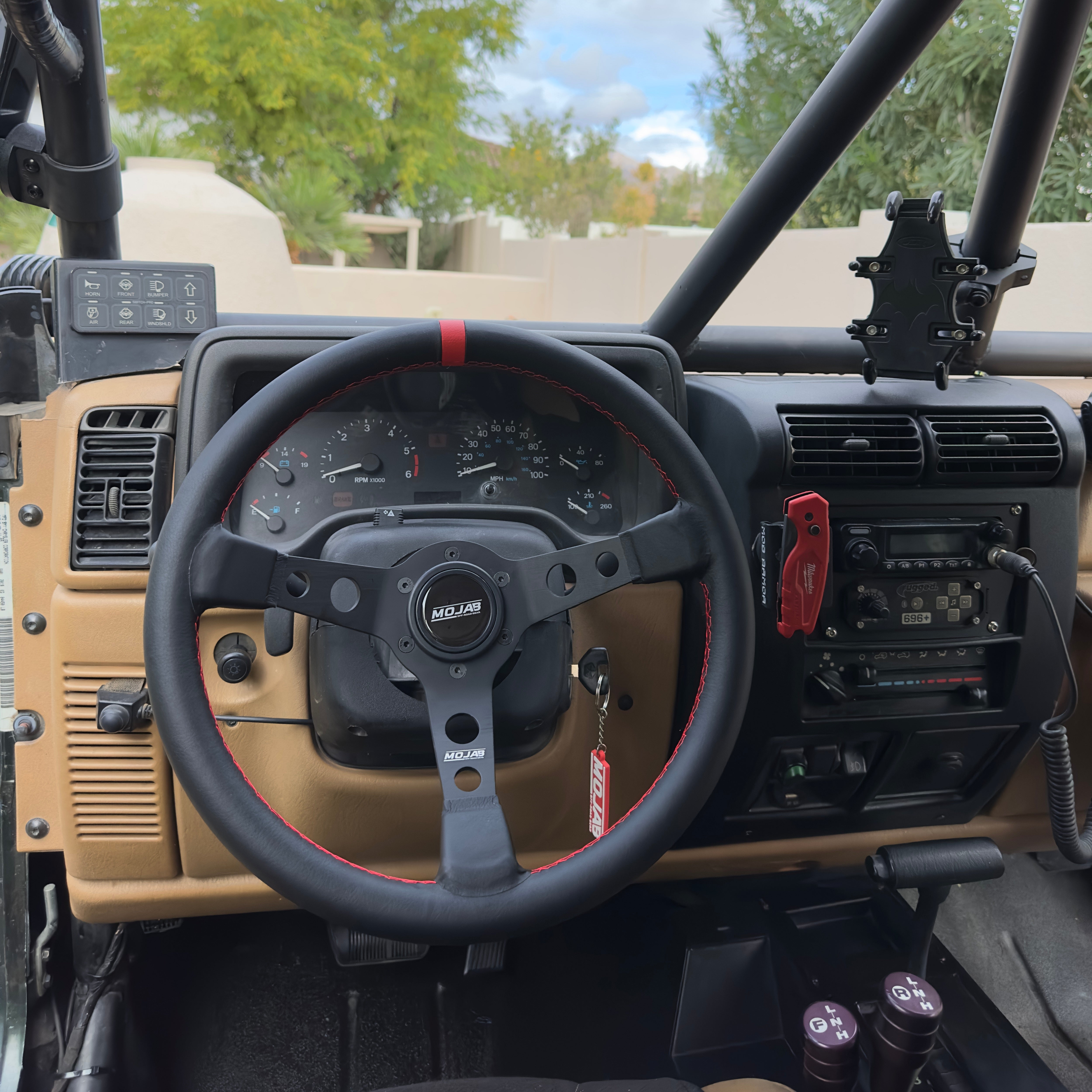 Photo of 13.5'' MOJAB Deep Dish Steering Wheel Leather or Suede by MOJAB OFFROAD - Premium for UTVs / Side by Sides