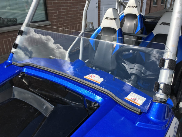 Photo of Polycarbonate Half Windshield with Quick Straps for RZR 570, 800, XP900 (upgrade options) by UTVZILLA - Premium for UTVs / Side by Sides
