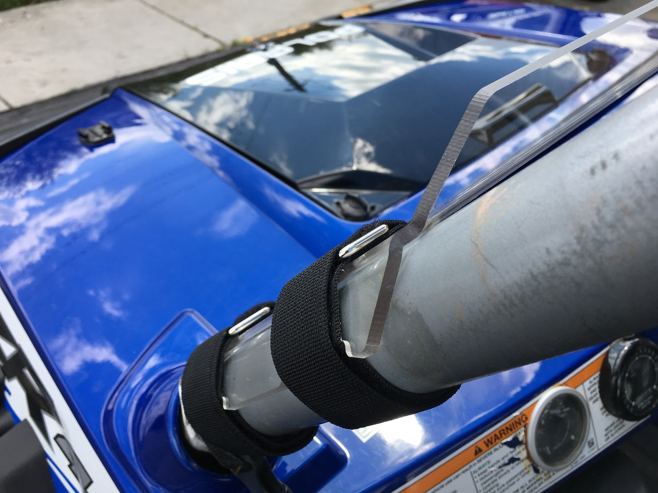 Photo of Polycarbonate Half Windshield with Quick Straps for RZR 570, 800, XP900 (upgrade options) by UTVZILLA - Premium for UTVs / Side by Sides