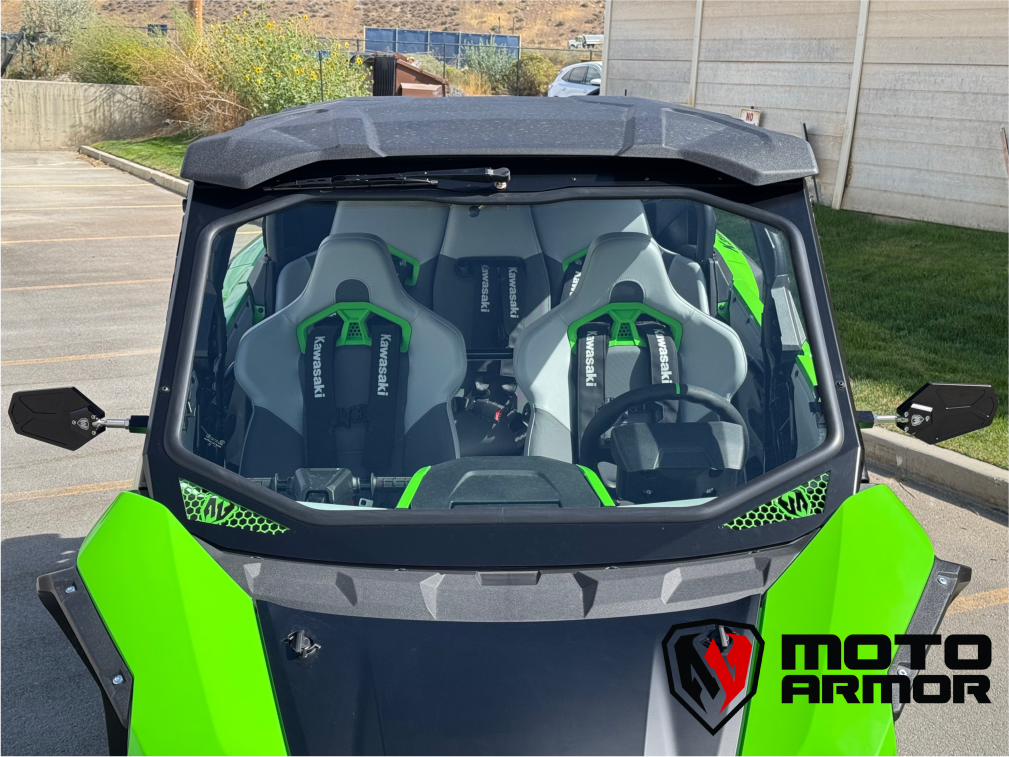 Photo of Kawasaki H2 Full Glass Windshield by Moto Armor - Premium for UTVs / Side by Sides