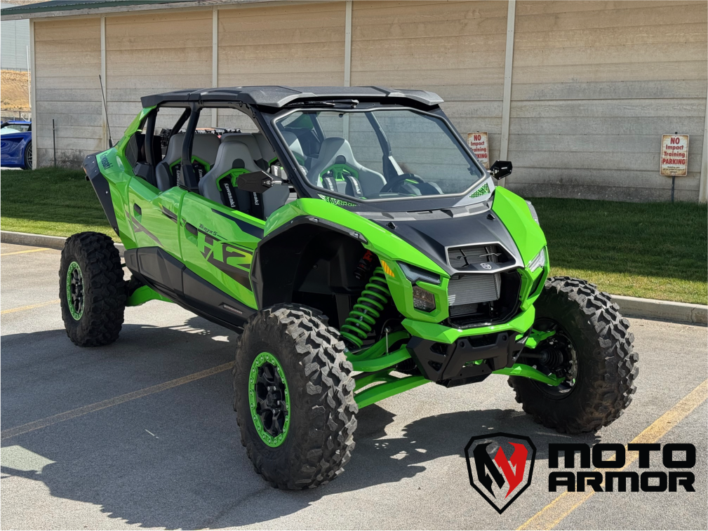 Photo of Kawasaki H2 Full Glass Windshield by Moto Armor - Premium for UTVs / Side by Sides