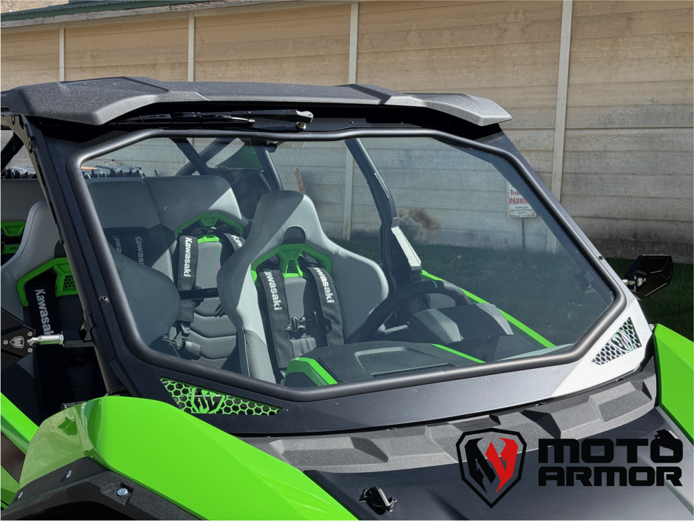 Photo of Kawasaki H2 Full Glass Windshield by Moto Armor - Premium for UTVs / Side by Sides