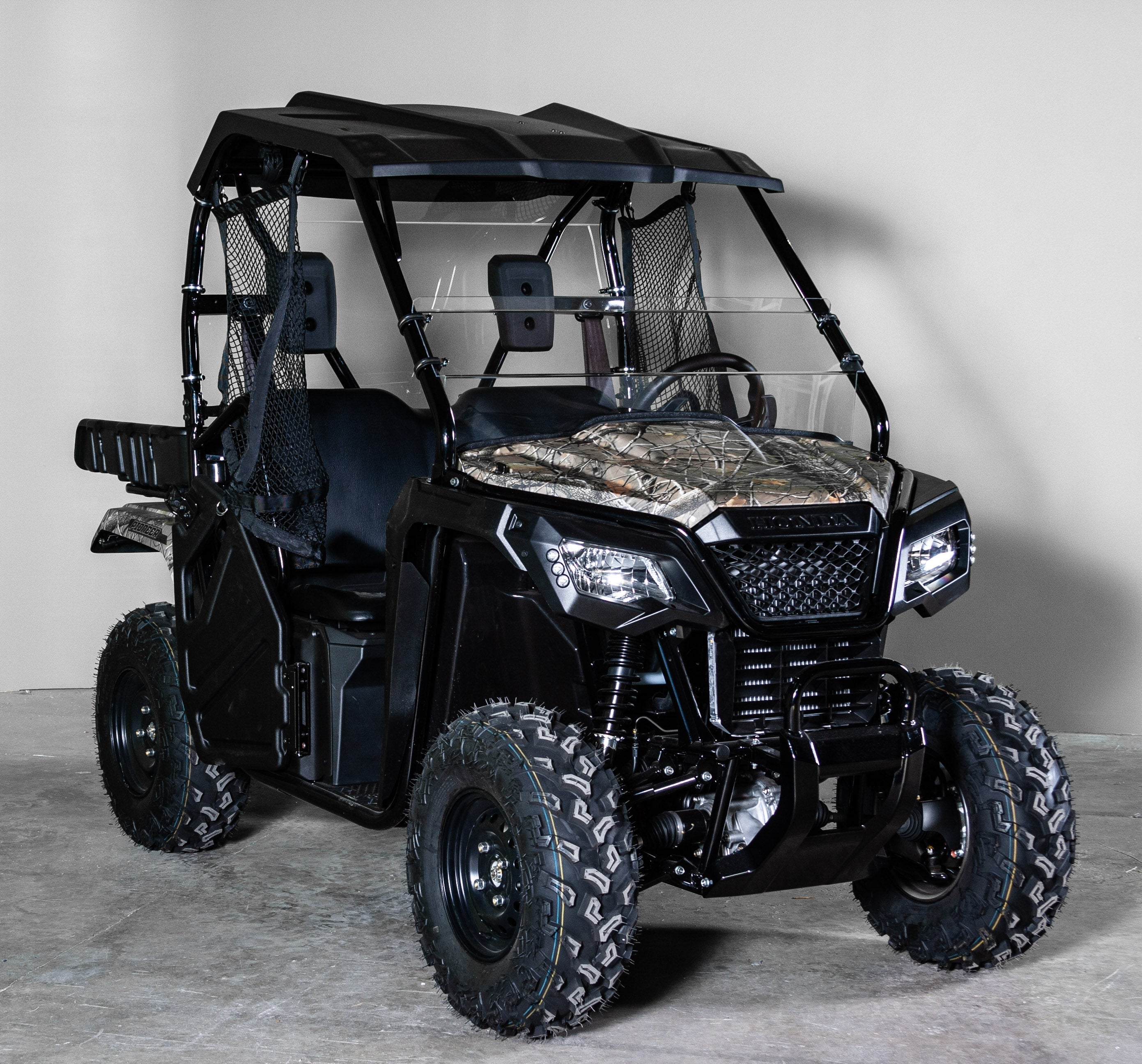 Photo of TK00627 2021+ HONDA PIONEER 520 HALF UTV WINDSHIELD - SCRATCH RESISTANT 1/4” by TerraRider UTV Windshields & Accessories - Premium for UTVs / Side by Sides