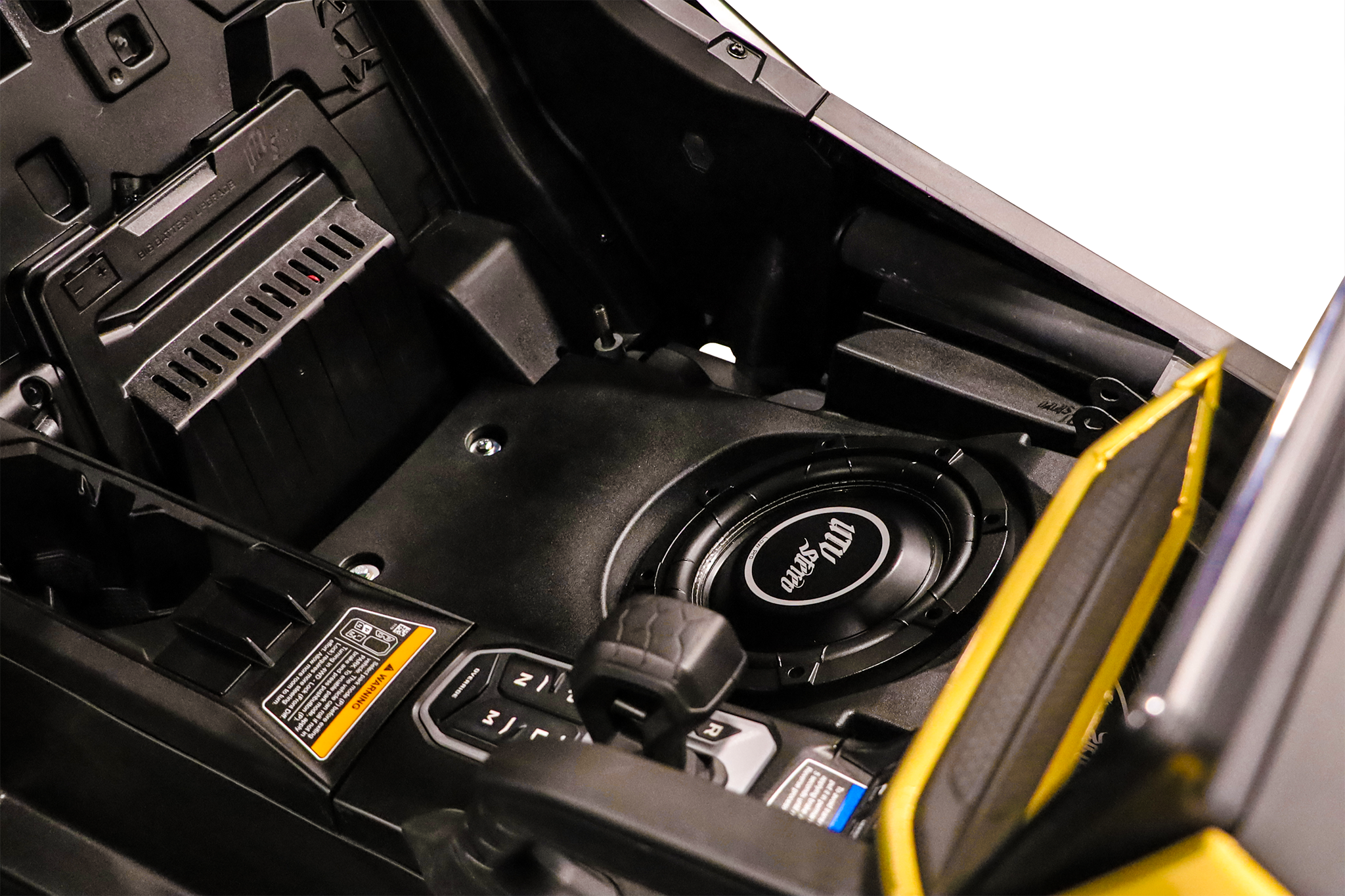 Photo of Can-Am® Maverick R 10" Front Driver Subwoofer Enclosure (2-SEAT MODELS) – Unloaded | UTVS-R-ENC-DRIVER-2 by UTV Stereo - Premium Maverick R Subwoofer Enclosure for UTVs / Side by Sides