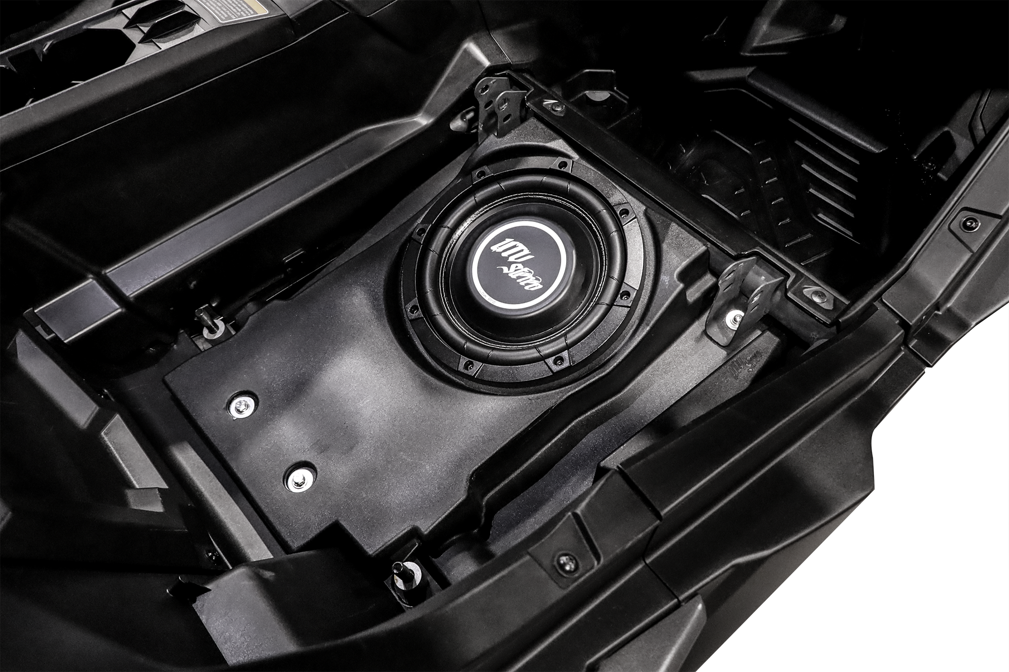 Photo of Can-Am® Maverick R 10" Front Driver Subwoofer Enclosure (2-SEAT MODELS) – Unloaded | UTVS-R-ENC-DRIVER-2 by UTV Stereo - Premium Maverick R Subwoofer Enclosure for UTVs / Side by Sides