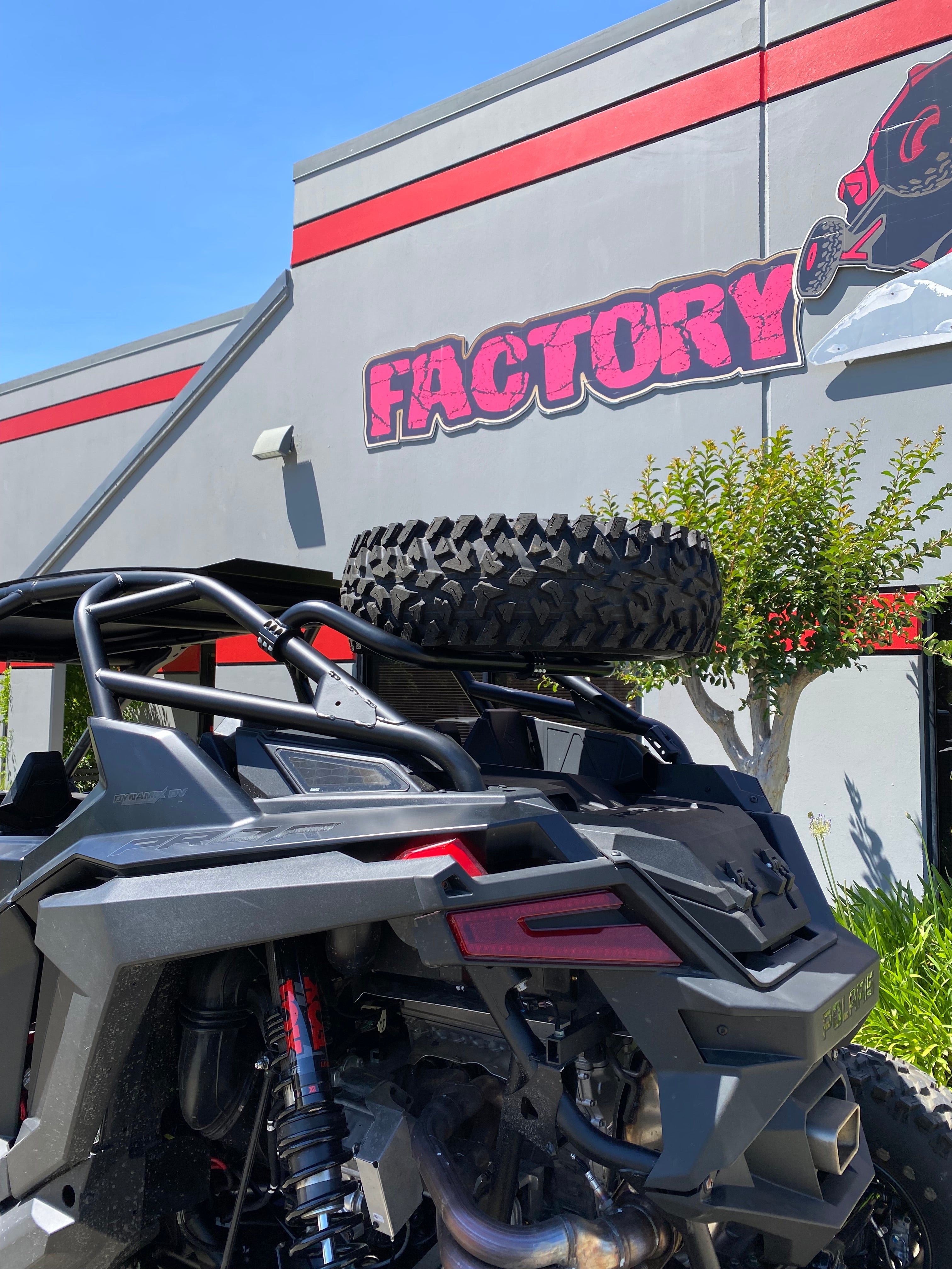 Photo of Polaris RZR Pro R 4 Dual Clamp Spare Tire Mount by Factory UTV - Premium Spare Tire Mounts for UTVs / Side by Sides