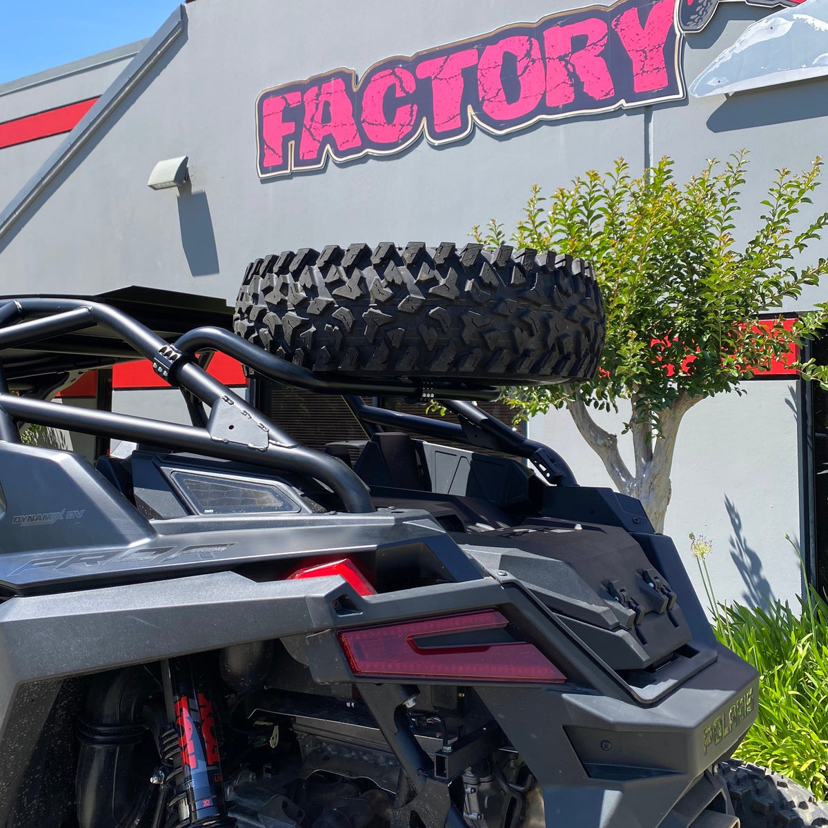 Photo of Polaris RZR Pro R Dual Clamp Spare Tire Mount by Factory UTV - Premium Spare Tire Mounts for UTVs / Side by Sides