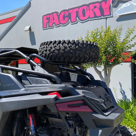Photo of Polaris RZR Pro R Dual Clamp Spare Tire Mount by Factory UTV - Premium Spare Tire Mounts for UTVs / Side by Sides