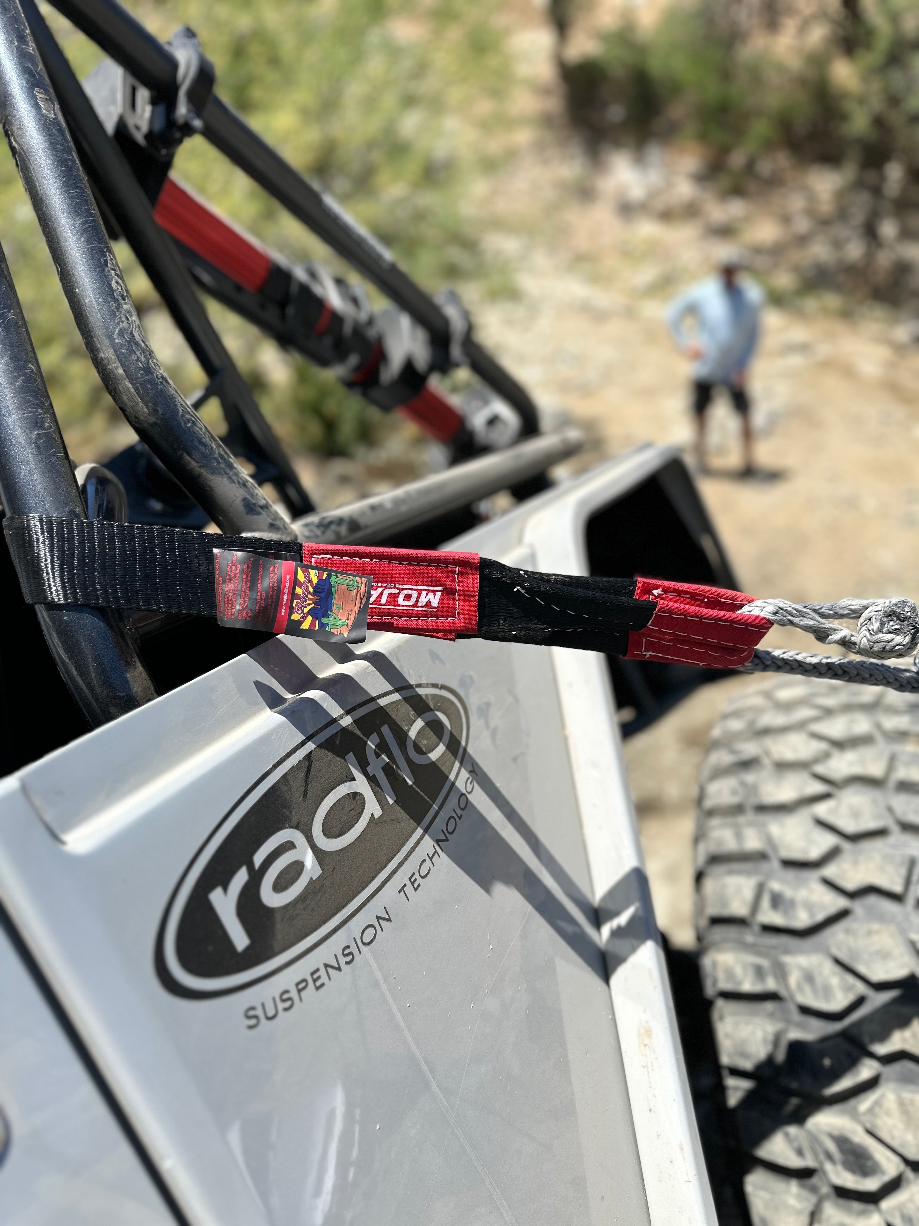 Photo of 2''x4' Short Strap / Winch Strap (Lifetime Warranty) by MOJAB OFFROAD - Premium Tow Strap for UTVs / Side by Sides