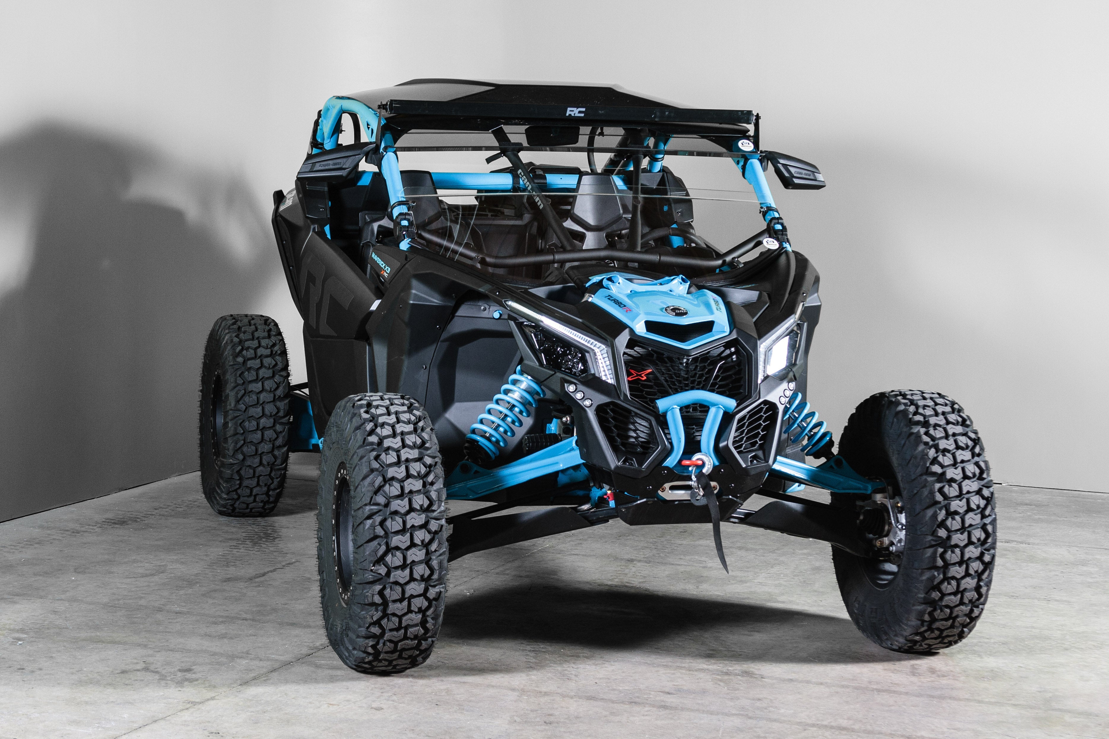Photo of TK00980 CAN-AM MAVERICK X3 (WORKS WITH INTRUSION BARS) INCLUDES TINTED VISOR HALF UTV WINDSHIELD - SCRATCH RESISTANT 3/16” by TerraRider UTV Windshields & Accessories - Premium for UTVs / Side by Sides