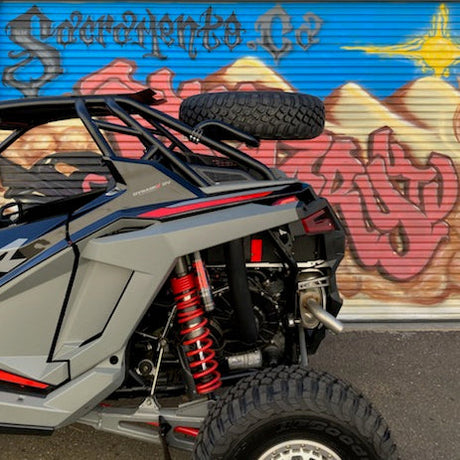 Photo of Polaris RZR Turbo R / Pro S Dual Clamp Spare Tire Mount by Factory UTV - Premium Spare Tire Mounts for UTVs / Side by Sides