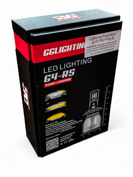 Photo of G4-RS 3 Color LED Headlight Bulbs White/Yellow/Amber by GGLighting - Premium for UTVs / Side by Sides