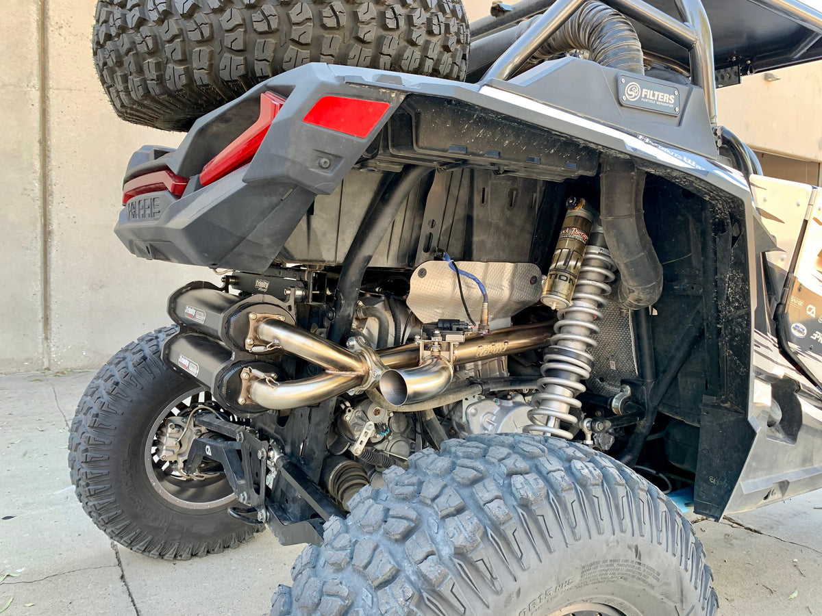 Photo of Trinity Racing SIDE PIECE Header Pipe with Electronic Cutout - RZR Turbo by Trinity Racing - Premium Exhaust Systems & Components for UTVs / Side by Sides