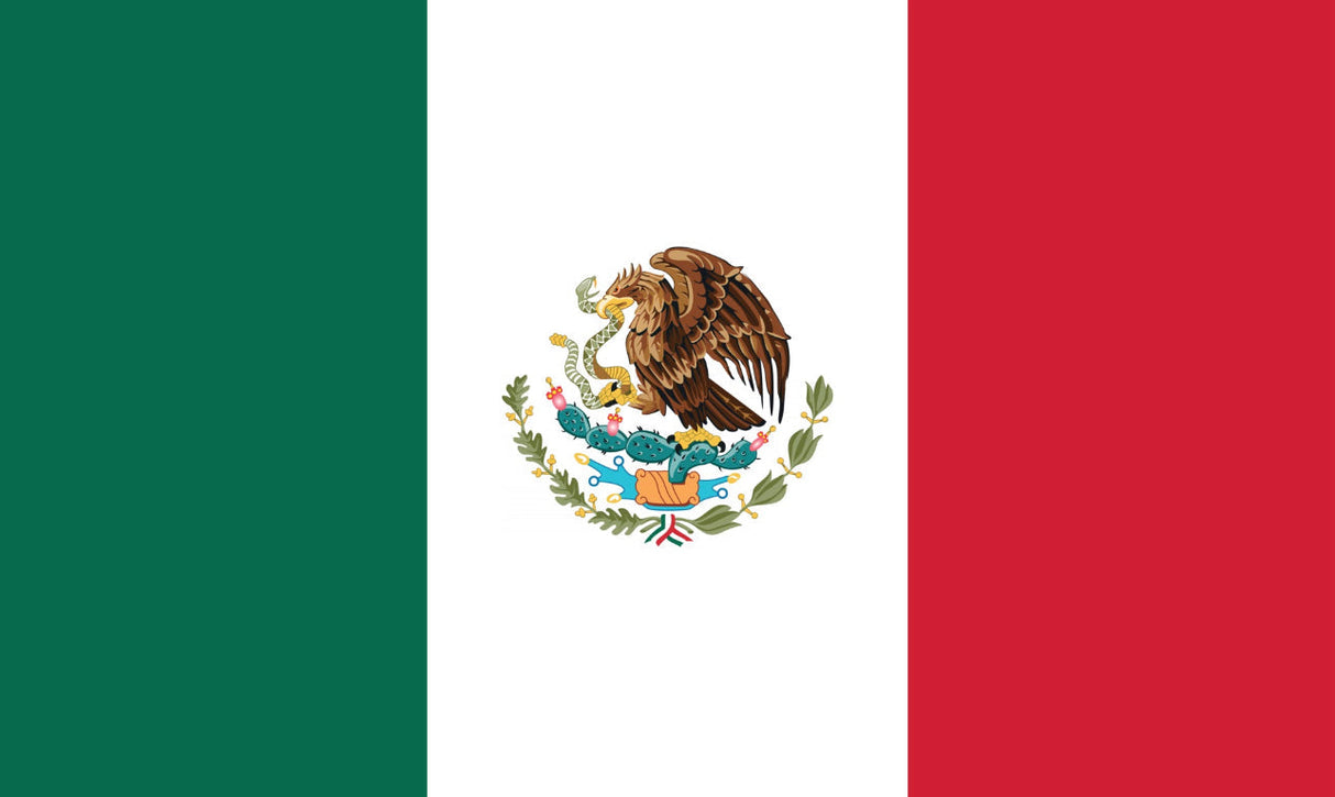 2’x3’ Double Sided Grommet Mexican Flag