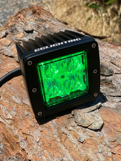 Photo of Blue / Green Dual Color Off Road LED Pod by GGLighting - Premium Light Pods for UTVs / Side by Sides