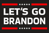 LET'S GO BRANDON BLACK FLAG 12"x18" Double Sided Grommet Flag