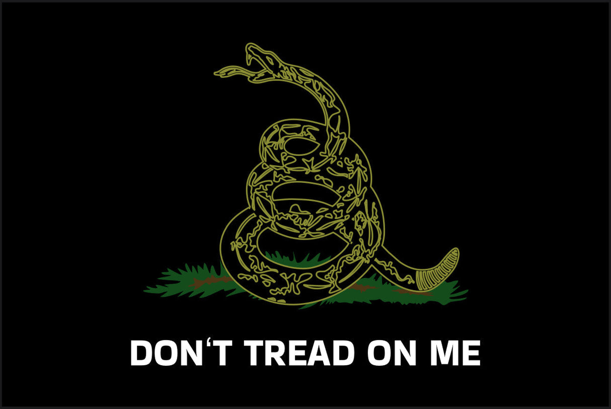 DON'T TREAD ON ME BLACK YELLOW FLAG 2’x3’ Double Sided Grommet Flag