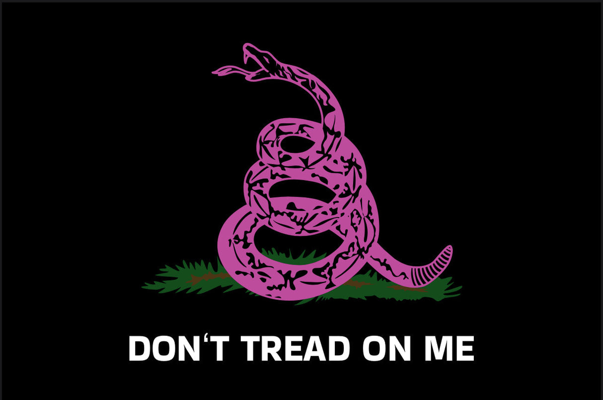 Don’t Tread on Me Black Pink Double Sided Grommet Flag 12”x18”