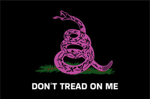 Don’t Tread on Me Black Pink Double Sided Grommet Flag 12”x18”