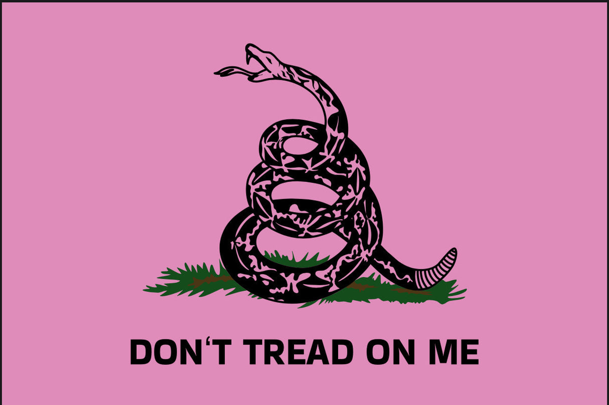 DON'T TREAD ON ME PINK FLAG 2’x3’ Double Sided Grommet Flag