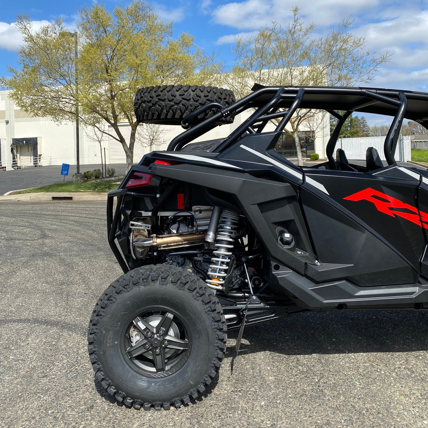 Photo of Polaris RZR Turbo R 4 / Pro S 4 Dual Clamp Spare Tire Mount by Factory UTV - Premium Spare Tire Mounts for UTVs / Side by Sides