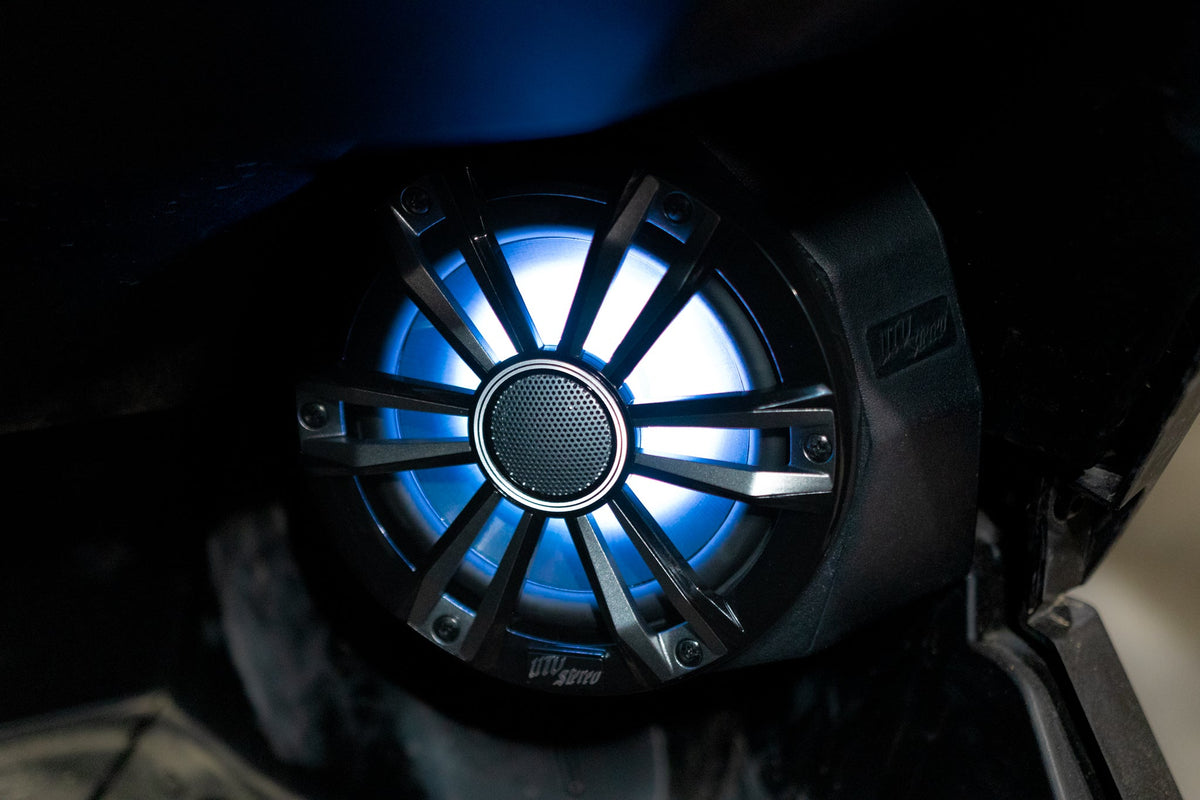 Can-Am X3 interior with UTV Stereo speaker installation