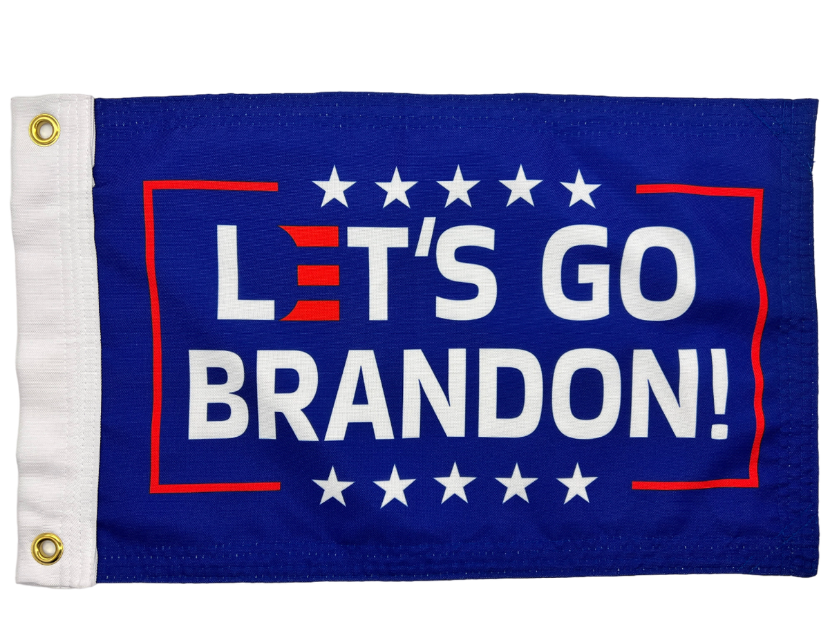 LETS GO BRANDON BLUE FLAG 12"x18" Double Sided Grommet Flag