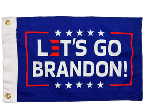 LETS GO BRANDON BLUE FLAG 12"x18" Double Sided Grommet Flag