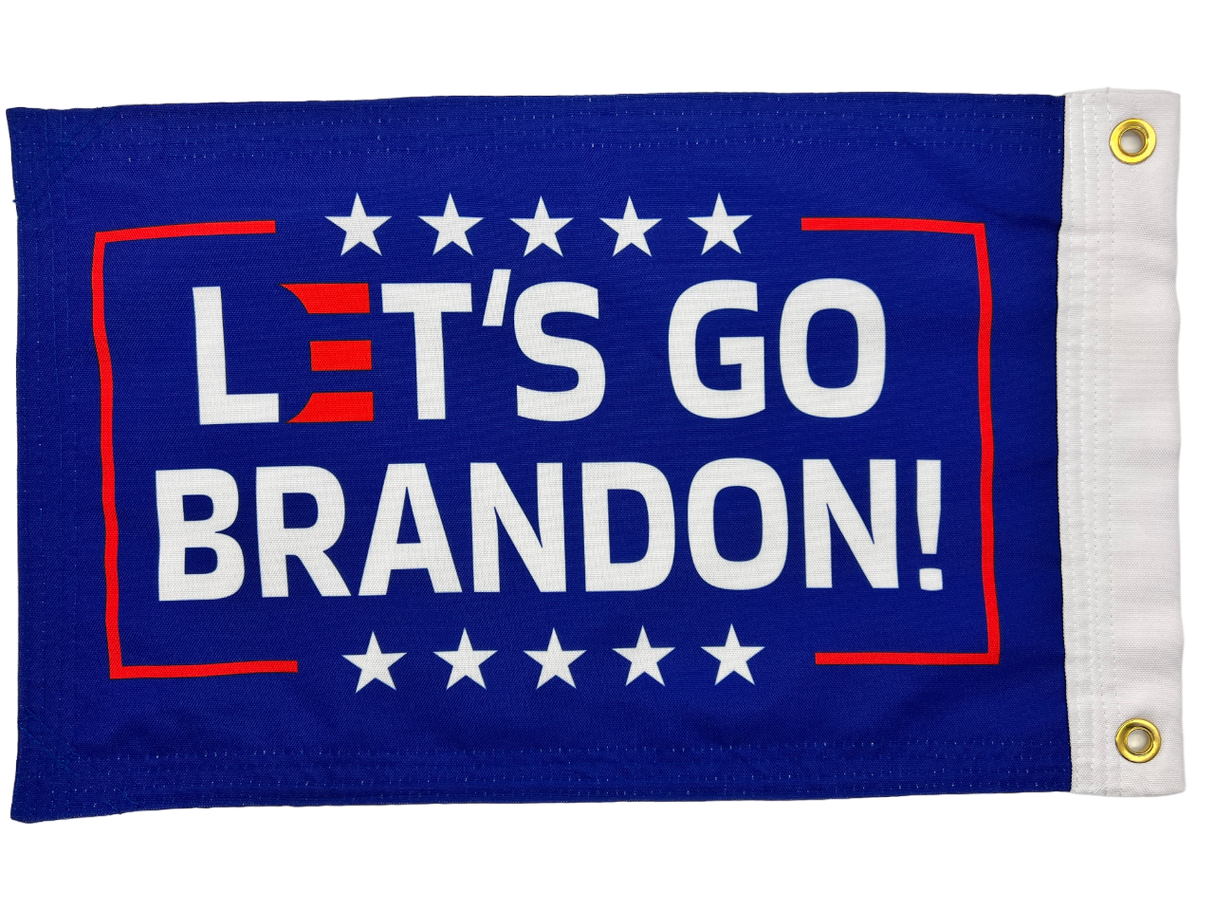 LETS GO BRANDON BLUE FLAG 12"x18" Double Sided Grommet Flag