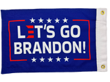 LETS GO BRANDON BLUE FLAG 12"x18" Double Sided Grommet Flag