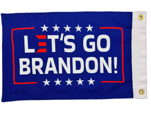 LETS GO BRANDON BLUE FLAG 12"x18" Double Sided Grommet Flag