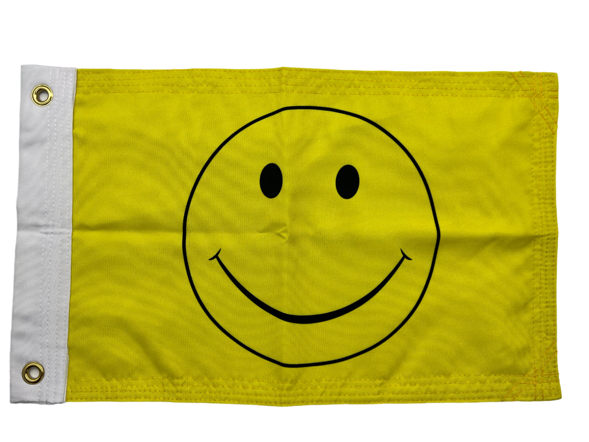 Happy Face FLAG 12"x18" Double Sided Grommet Flag