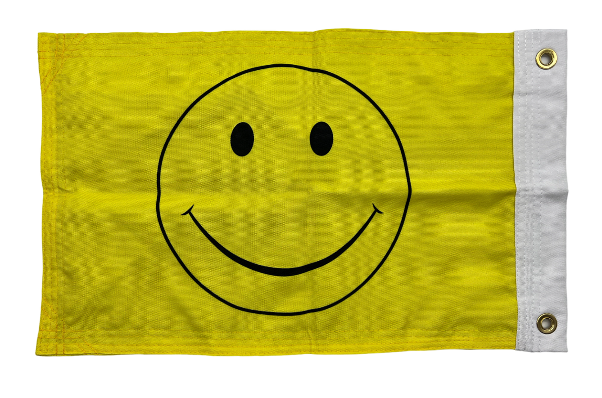 Happy Face FLAG 12"x18" Double Sided Grommet Flag