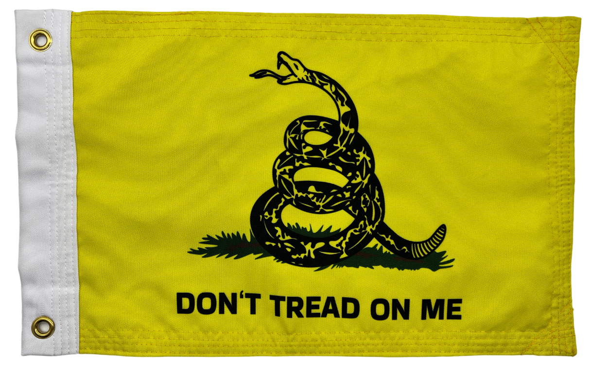 Don’t Tread on Me Yellow Double Sided Grommet Flag 12”x18”