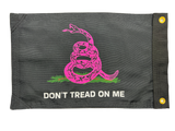 Don’t Tread on Me Black Pink Double Sided Grommet Flag 12”x18”