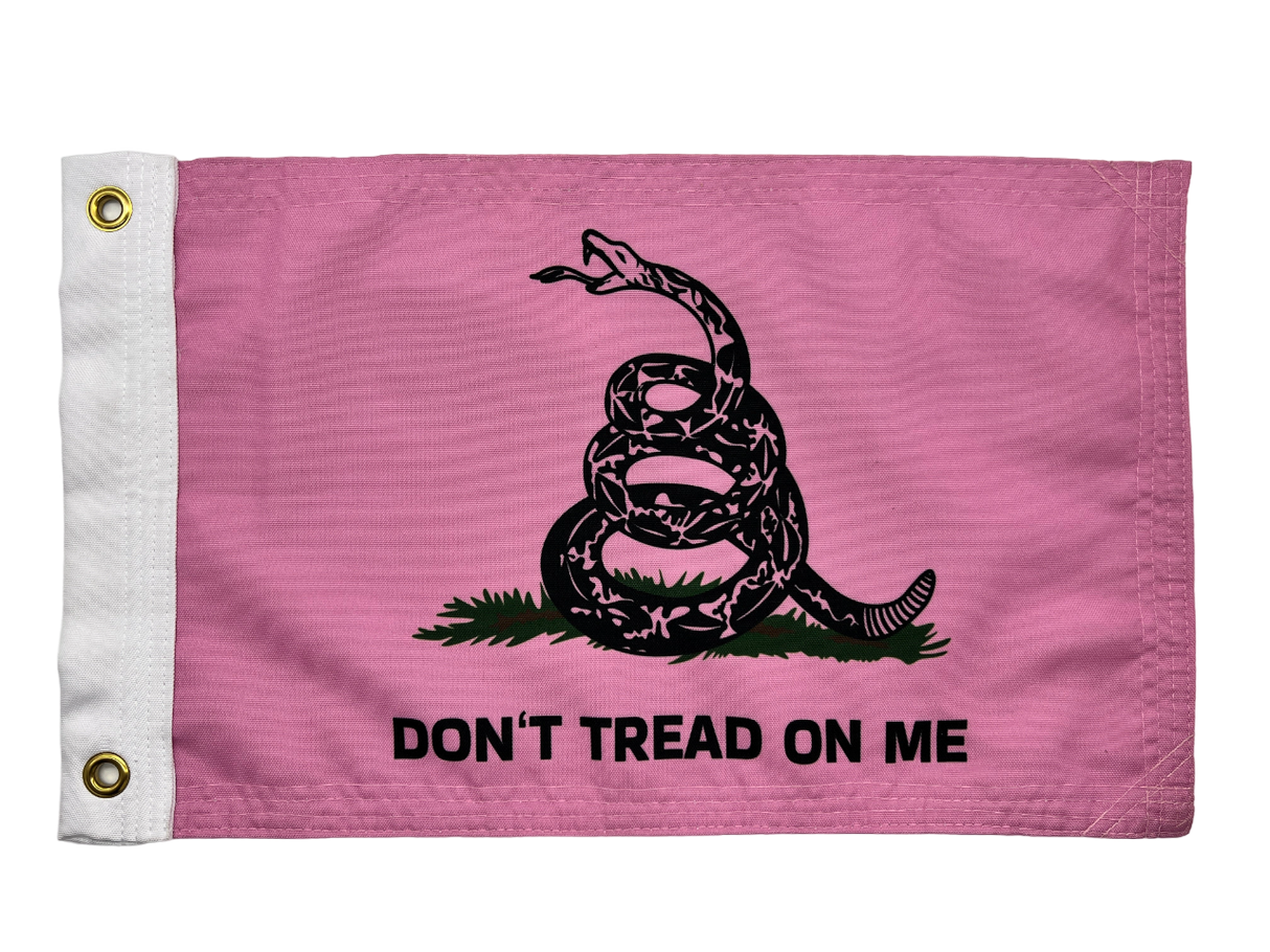 Don’t Tread on Me Pink Double Sided Grommet Flag 12”x18”