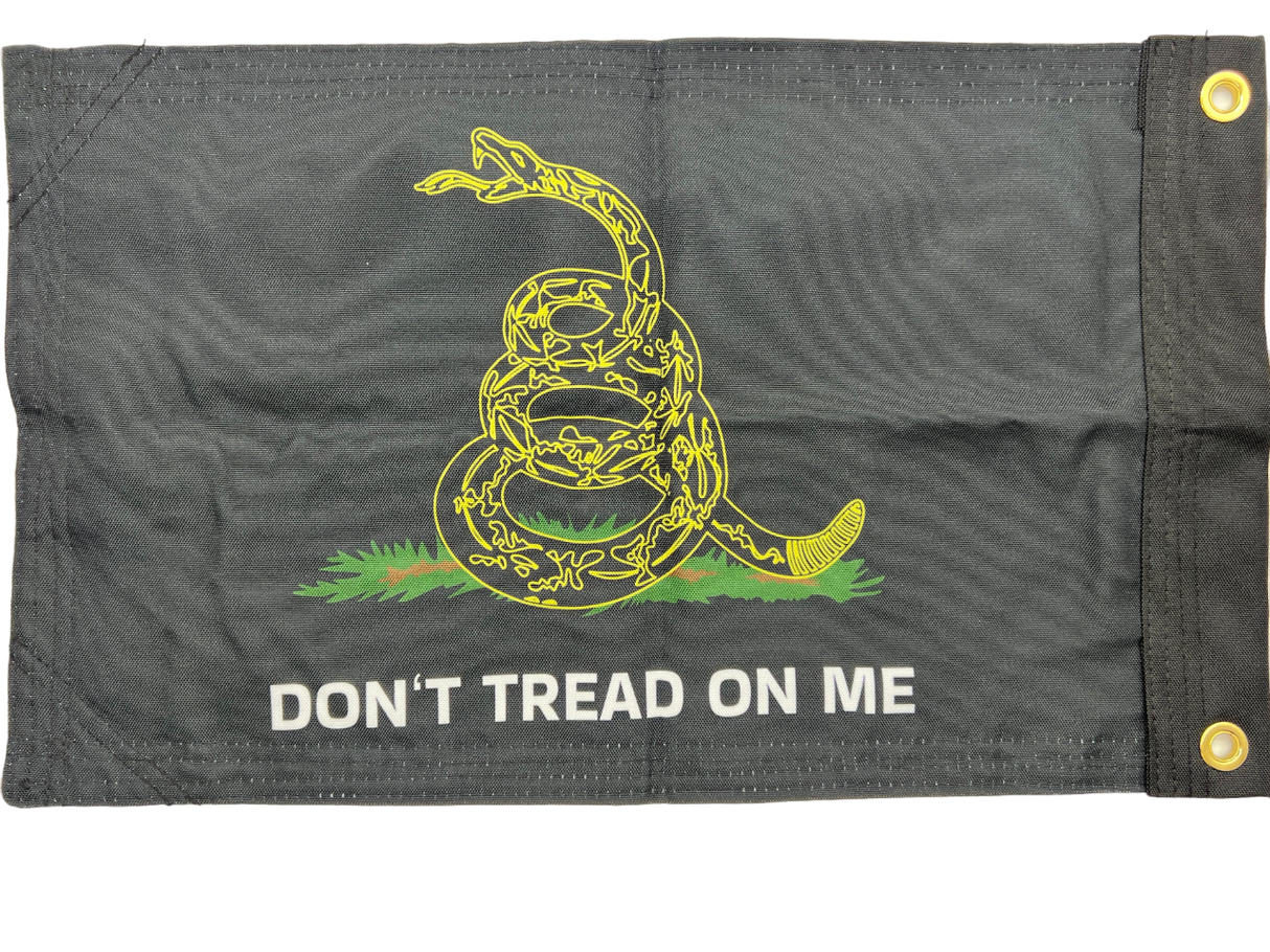 Don’t Tread on Me Black Yellow Double Sided Grommet Flag 12”x18”