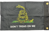 Don’t Tread on Me Black Yellow Double Sided Grommet Flag 12”x18”