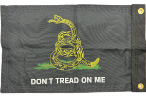 Don’t Tread on Me Black Yellow Double Sided Grommet Flag 12”x18”